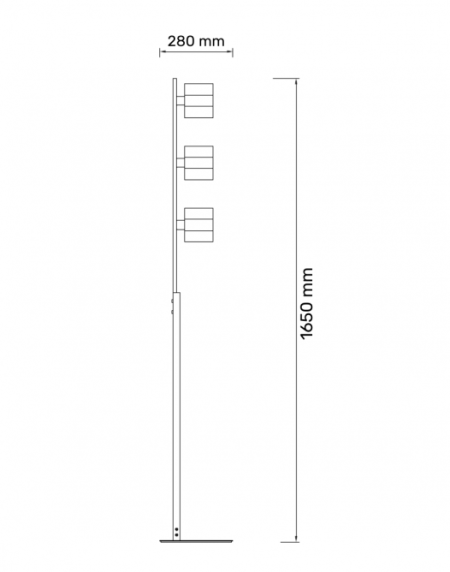 TALIA 59 PODNA LAMPA 3*E14 CRNA/HROM