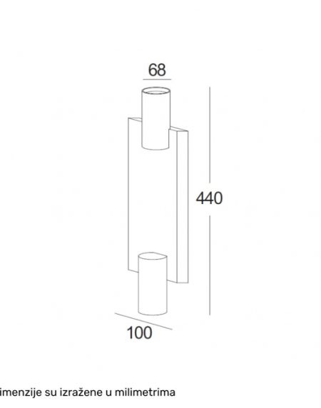 TALIA 89 SPOT LAMPA 2*GU10 CRNA/ZLATO