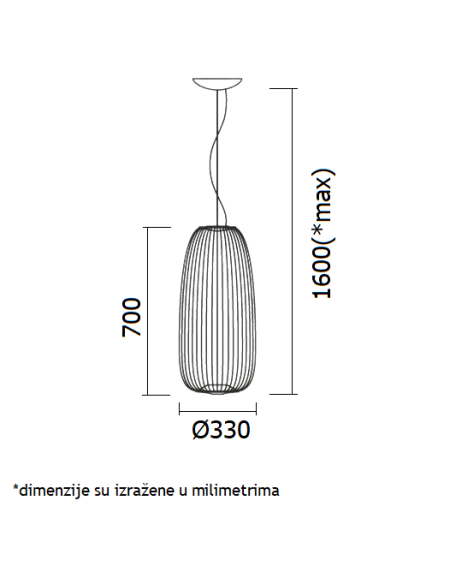 VESTA 304 VISILICA LED 15W 4000K black (fi 330)