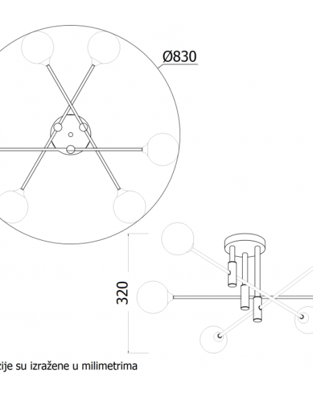 VESTA 322 LUSTER 6*G9 MESING/CRNA