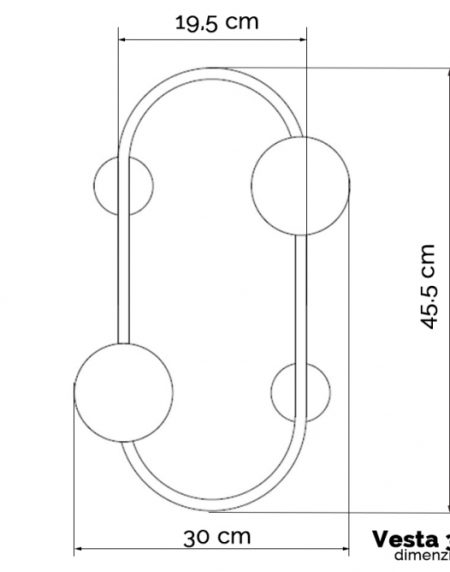 VESTA 385 ZIDNA LAMPA 2*G9 MESING