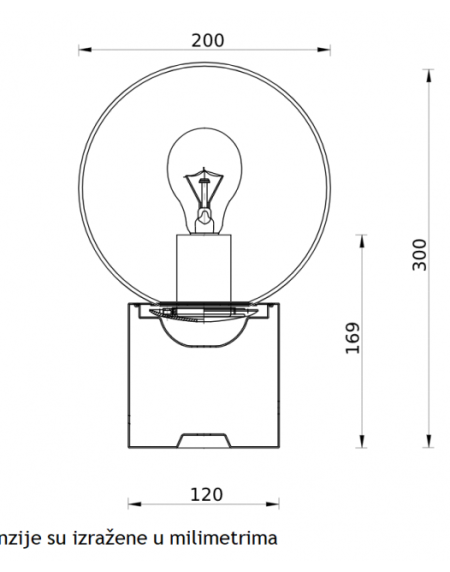 VESTA 522 STONA LAMPA 1*E27 MESING