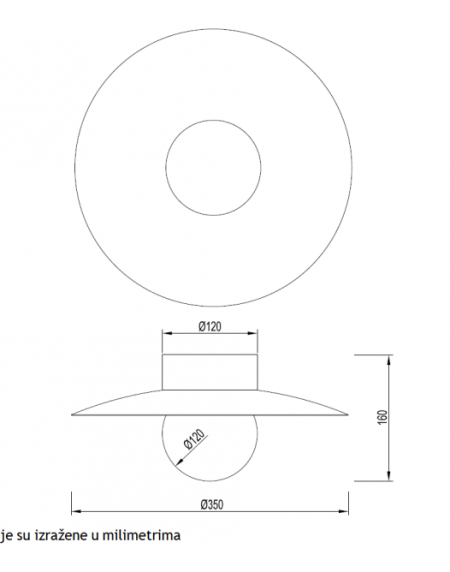 VESTA 535 PLAFONSKA SVETILJKA 8W 3000/4500/6000K TAMNO DRVO/CRNA