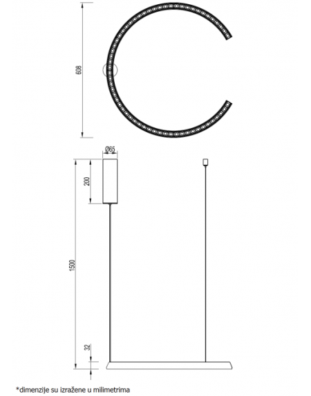 VESTA 547 VISILICA 40W 3000K CRNA (O 600)