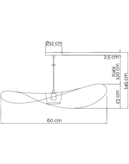 VESTA 552 VISILICA 1*E27 CRNA