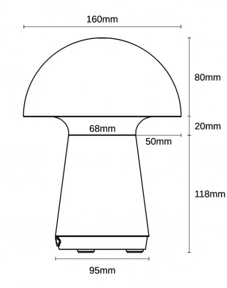 VESTA 652 STONA LAMPA 3W 3000K PUNJIVA CRNA