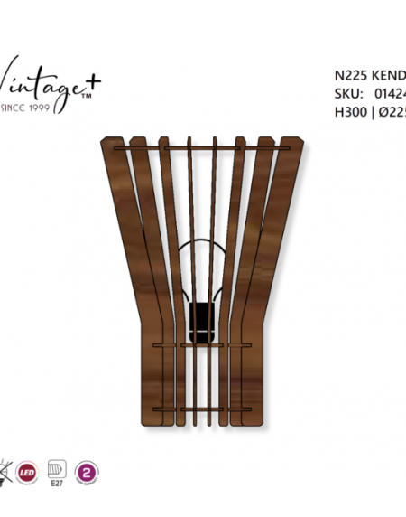 VINTAGE KENDALL N225 ZIDNA LAMPA 1*E27 (O 325 mm, h-300 mm) - SKU01424